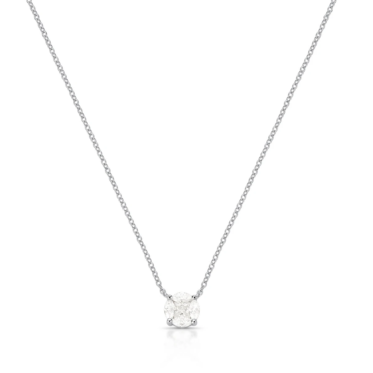 FotoColar Moissanite Ilusion 3X3MM 2CT em Prata 925