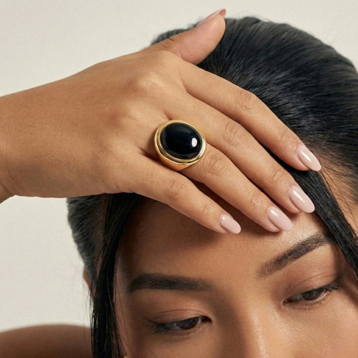 FotoAnel Onix Oval em Dourado