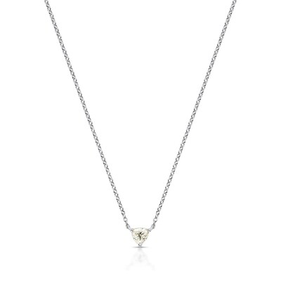 Foto Colar Coração Moissanite 5mm 0,5CT em Prata 925
