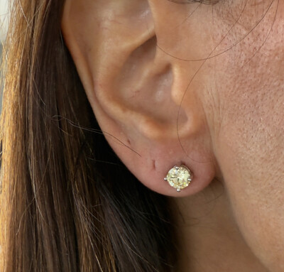 FotoBrinco Solitário com Citrino 2CT 0,8MM em Ródio