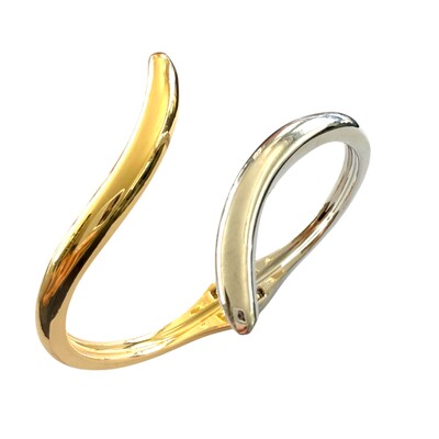 Foto Pulseira Bracelete 2 Pontas Dourada e Ródio