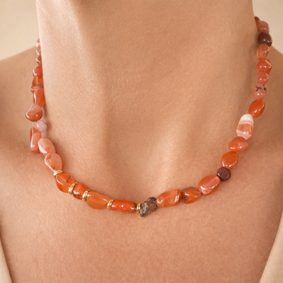 FotoColar Pedra Natural da Ágata Aguare com Entremeios em Dourado