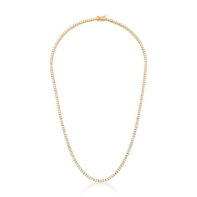 Foto Colar Riviera 2MM Zircônias Caixa Quadrada em Dourado