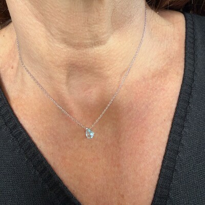 FotoColar Gotinha Água Marinha Fusion em Ródio