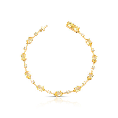 Foto Pulseira Faca com Citrino e Zircônias em Dourado