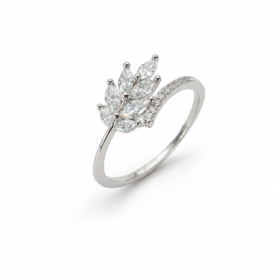 Foto Anel Moissanite Folha 0,3CT em Prata 925