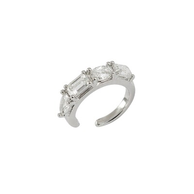 Foto Piercing Fake Moissanite 1 CT em Prata 925 com Certificação GRA
