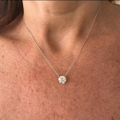 FotoColar Solitário Moissanite 8,0 mm 2ct em Prata 925