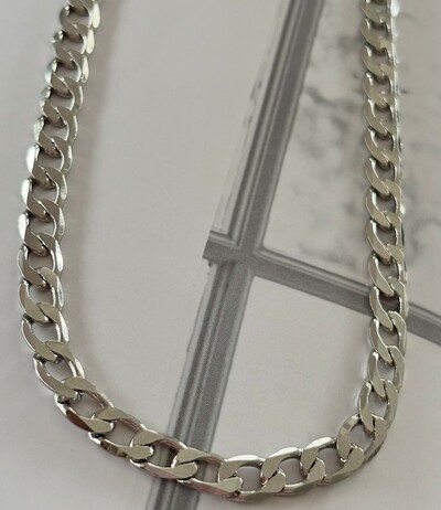 Foto Colar Elos Achatados em Ródio