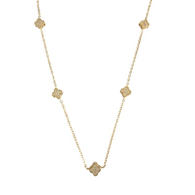 Foto Colar Trevinhos Cravejados com Zircônias em Dourado