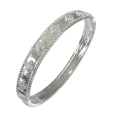 Foto Bracelete Florzinha Cravejada com Zircônias em Ródio