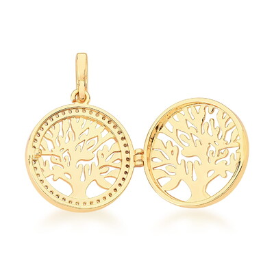 FotoColar Relicário Árvore da Vida Cravejado com Zircônias Dourado