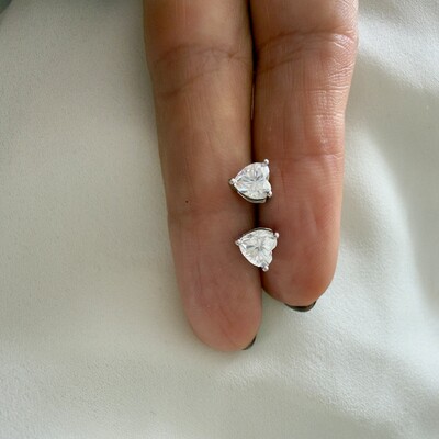 FotoBrinco Moissanite com Coração 1,6 CT em Prata 925