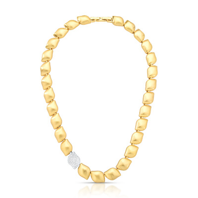 Foto Gargantilha Fosca com 1 Peça Cravejada com Zircônias em Dourado