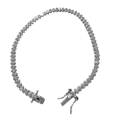 Foto Pulseira Riviera Zircônias em Baguetes na Prata 925