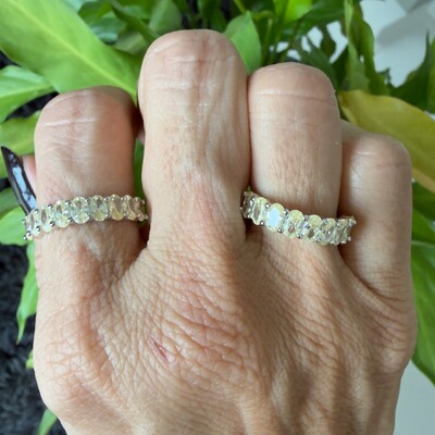 FotoAnel 1/2 Aliança Citrino em Ródio