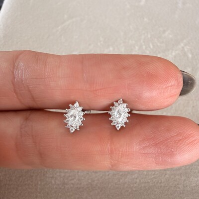 FotoBrinco Moissanite Princesa Navete 0,41CT em Prata 925