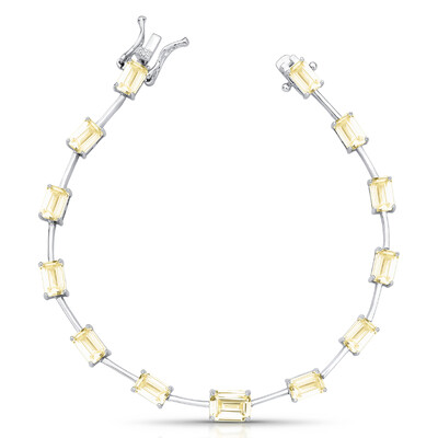 Foto Pulseira Riviera Faca com Pedra Retangular em Ródio