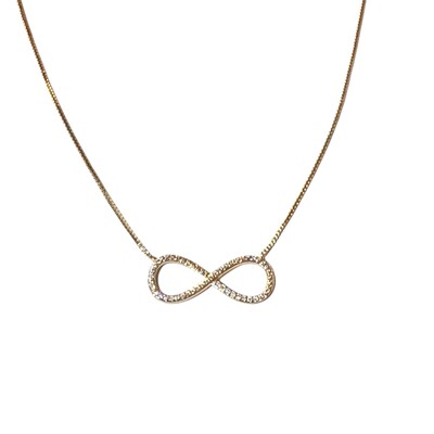 Foto Colar Infinito Cravejado em Dourado