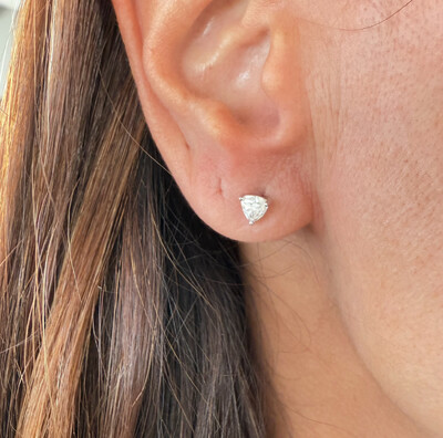 FotoBrinco Coração Solitário Moissanite 5,5MM 0,5CT dm Prata 925