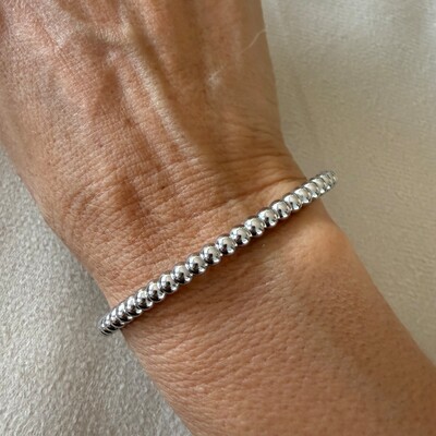 FotoBracelete Bolinhas Aço em Ródio