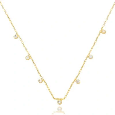 Foto Colar com Pontinhos de Luz Delicados em Dourado