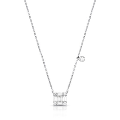 Foto Colar com Quadradinho de Zircônias Baguetes em Ródio