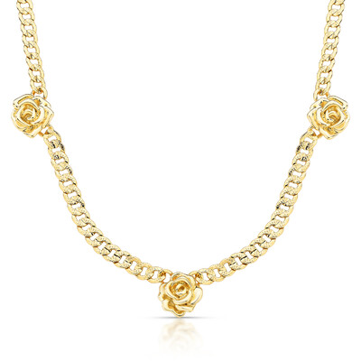 Foto Colar Grumet com Flores em Dourado