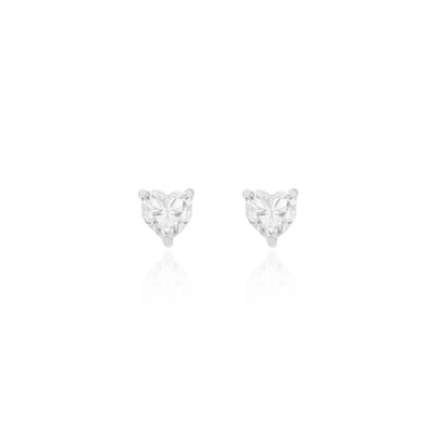 Foto Brinco Moissanite com Coração 1,6 CT em Prata 925