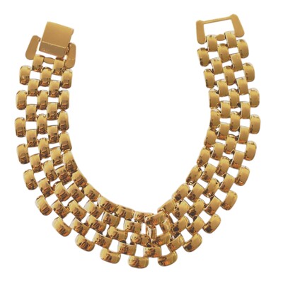 Foto Pulseira Esteira 5 Fileiras em Dourado