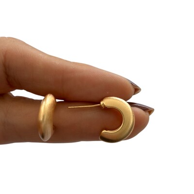 Foto Brinco 1/2 Argola Escovada em Dourado