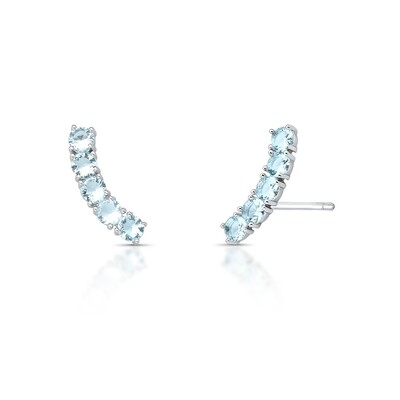 Foto Brinco Earcuff 5 Águas Marinhas Fusion em Ródio