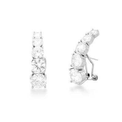 Foto Brinco Earhook Zircônias Decrescentes em Ródio