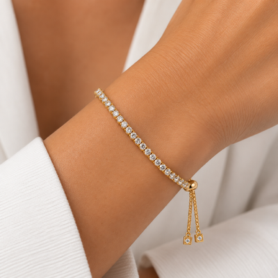 Foto Pulseira Riviera Shamballa com Zircônias em Dourado