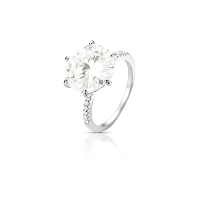 Foto Solitário Moissanite 12MM 6CT em Prata 925