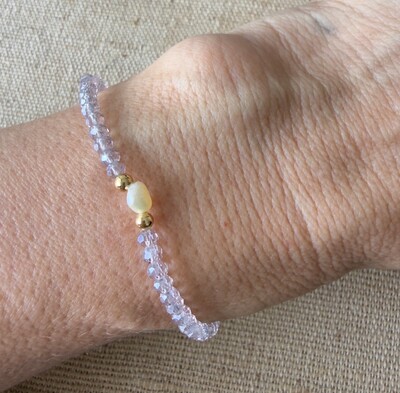 Foto Pulseira Cristal Colors com Pérola Natural