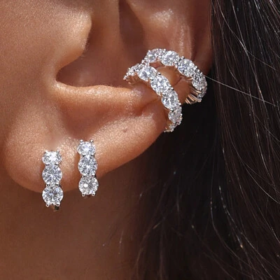 FotoBrinco Moissanite Argolinha 4MM 1,8CT em Prata 925