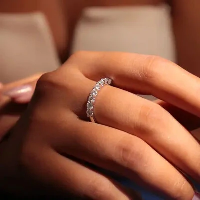 Foto1/2 Aliança Moissanite 0,8CT em Prata 925