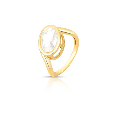 Foto Anel Oval Garra Inglesa em Dourado