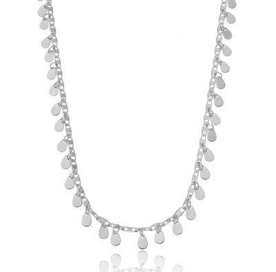 Foto Colar Chokker Piastrini com Gotas Penduradas em Ródio