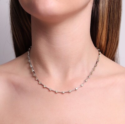 FotoColar Riviera Fio Faca Citrino em Ródio