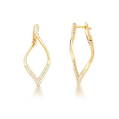 Foto Brinco Argola Cravejada com Zircônias em Dourada