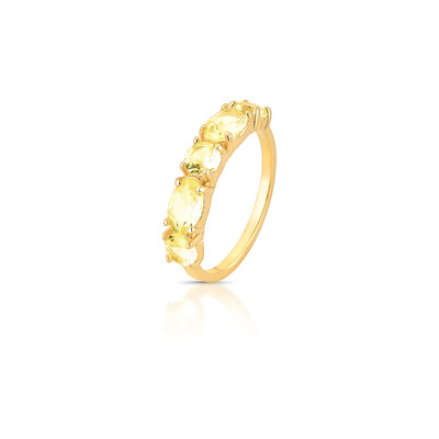 Foto Brinco Argola Média Cravejada com Citrino em Dourado