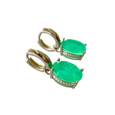 Foto Brinco Argola com Paraíba Fusion Cravejado com Zircônias em Ródio