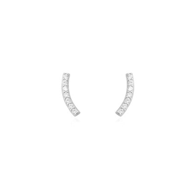 Foto Brinco Earhook Pequeno com Zircônias em Prata 925