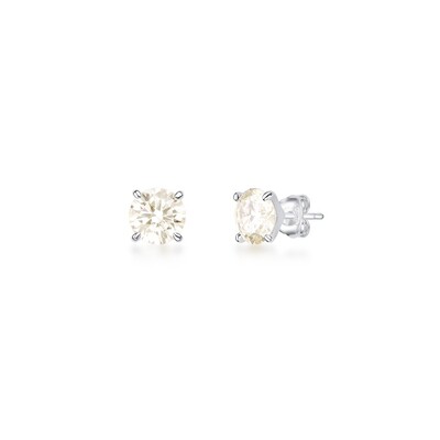 Foto Brinco Solitário Moissanite 8,0 mm 2ct em Prata 925
