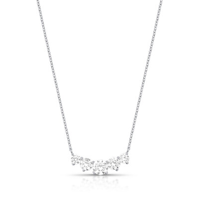 Foto Colar com 5 Zircônias Redondas em Prata 925