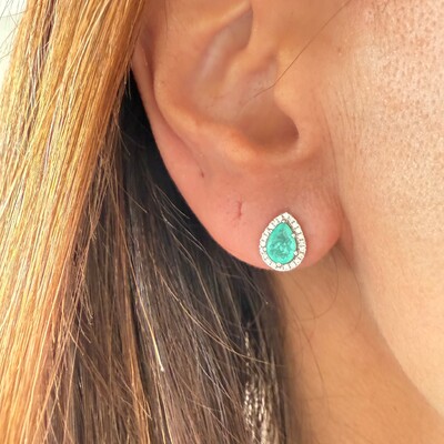 FotoBrinco Princesa Gota Paraíba com Zircônias em Prata 925