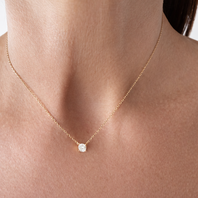 FotoColar Moissanite 4,5MM 0,4CT em Prata 925 com Banho Ouro 18K