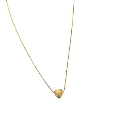 Foto Colar Fininho com Coração Bojudo em Dourado